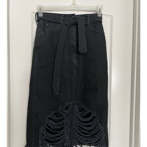 Zara Black Denim Skirt